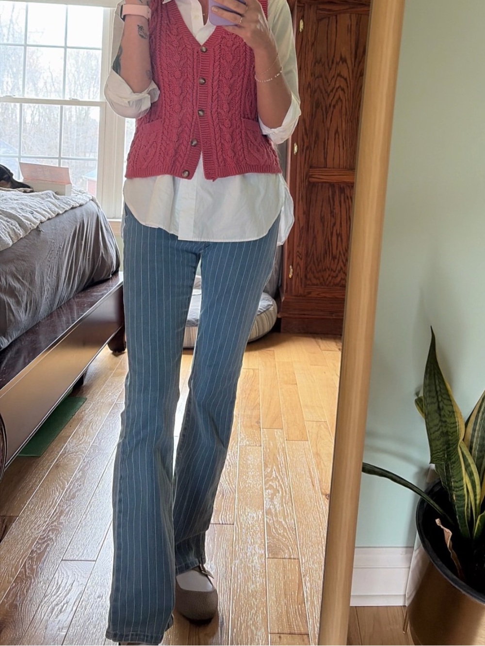 KanCan pinstripe bootcut jeans